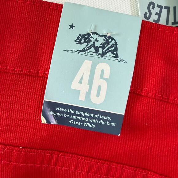NWT Trestles Supply Co. Men's Red Jeans, Sz 46, Stretch, Motivational Text - Picture 13 of 15